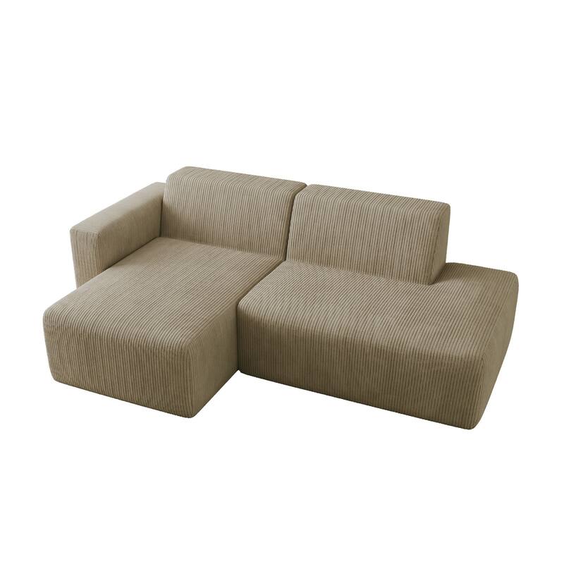 No Assembly Modular Corduroy Sectional Sofa Couch