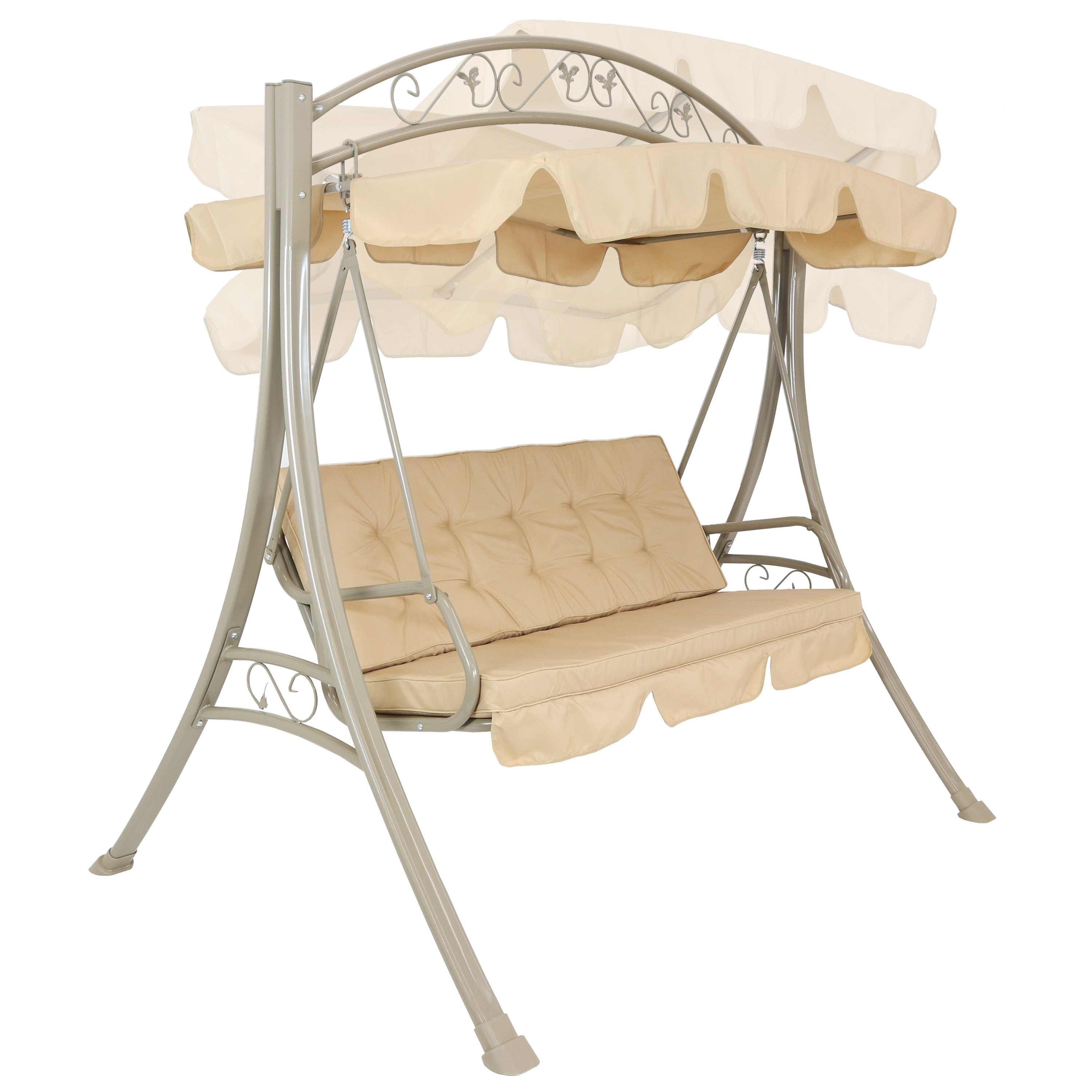 Sunnydaze decor sunnydaze deluxe steel frame sales canopy swing with side tables