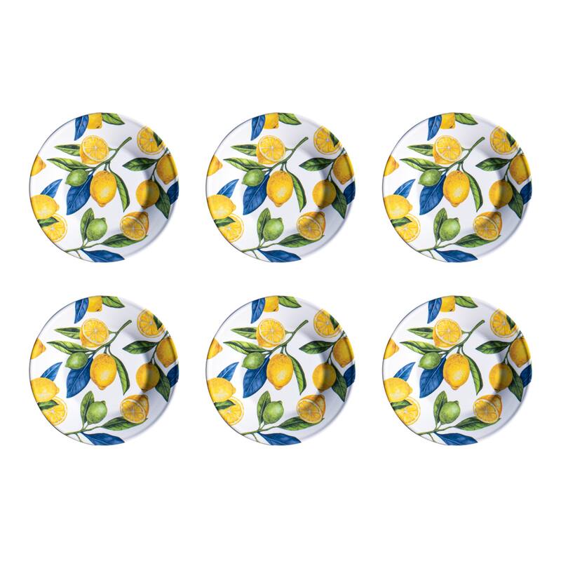 Abode Homewares Lemon Orchard NewWave Melamine Salad Plate - Yellow - 8.5" - Set of 6 - Yellow