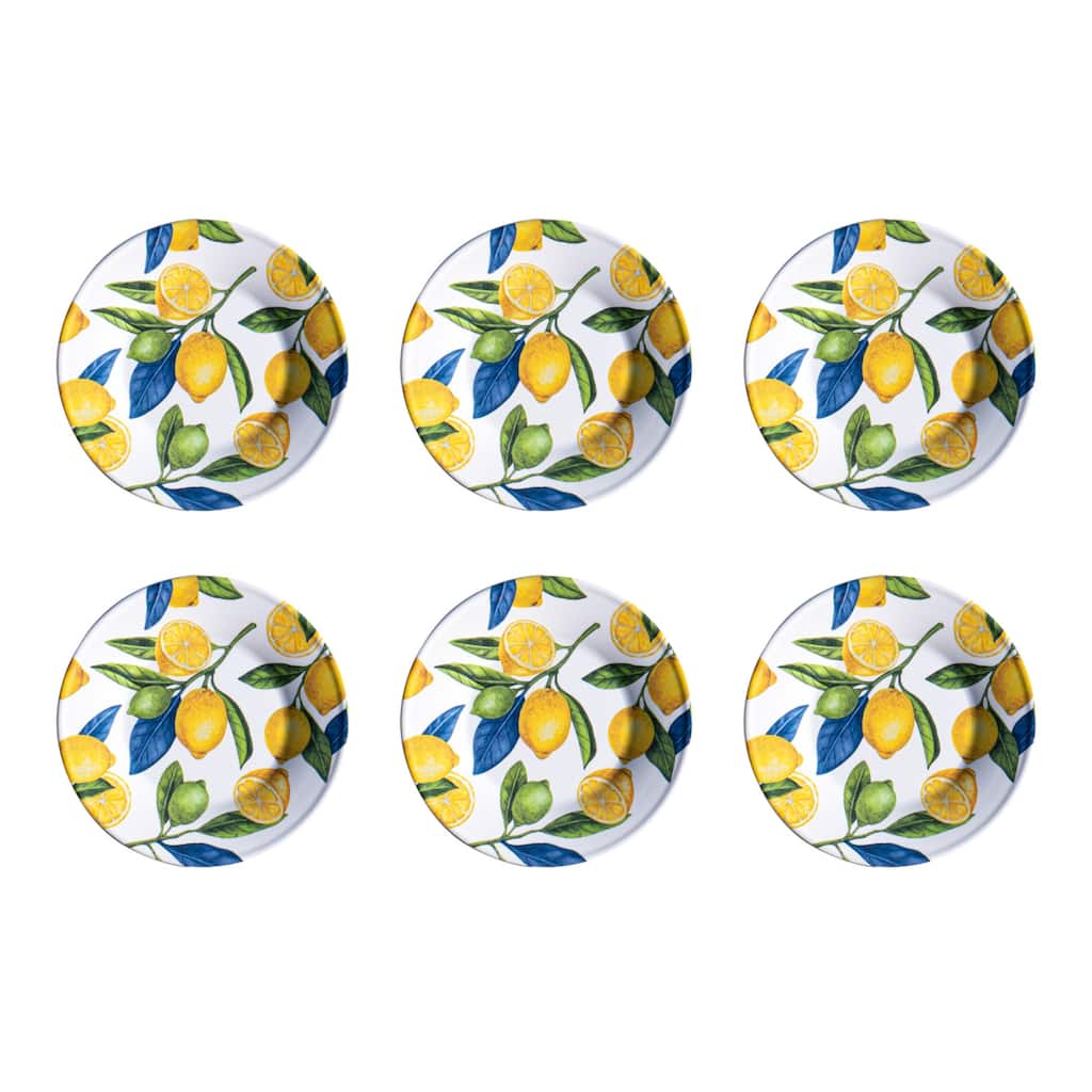 Abode Homewares Lemon Orchard NewWave Melamine Salad Plate - Yellow - 8.5" - Set of 6