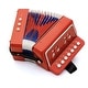 preview thumbnail 1 of 3, Hey Play Kids Accordion with 10 Key Buttons, Red Red