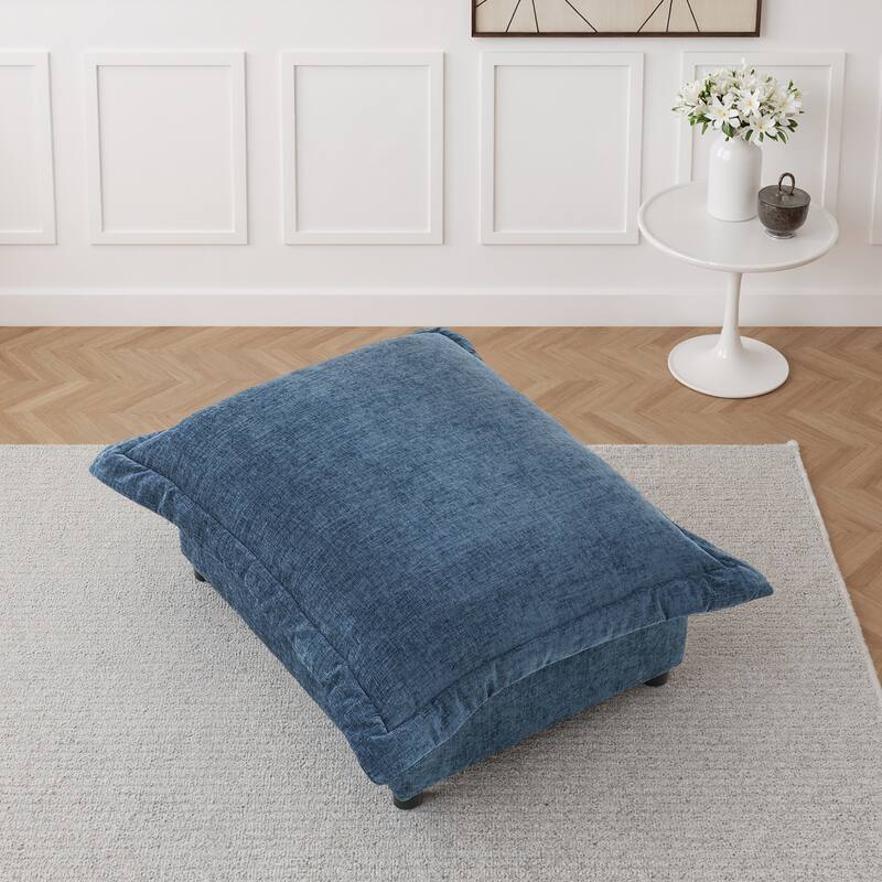 Modern Chenille Cloud Accent Ottoman