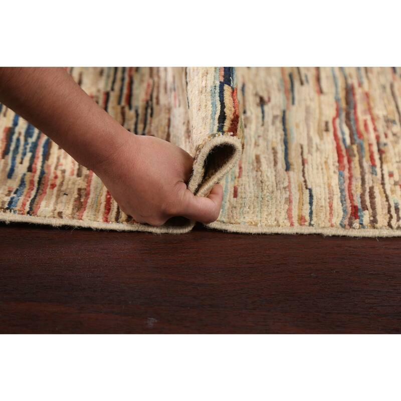 Modern Striped Gabbeh Kashkoli Area Rug Wool Hand-knotted Foyer Carpet - 2'10" x 3'10"