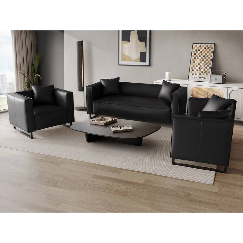 CraftPorch Mid Century Modern 3- Pieces Upholstered Living Room Set