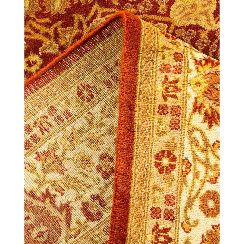 Overton Hand Knotted Wool Vintage Inspired Traditional Mogul Orange Area Rug - 5 x 8