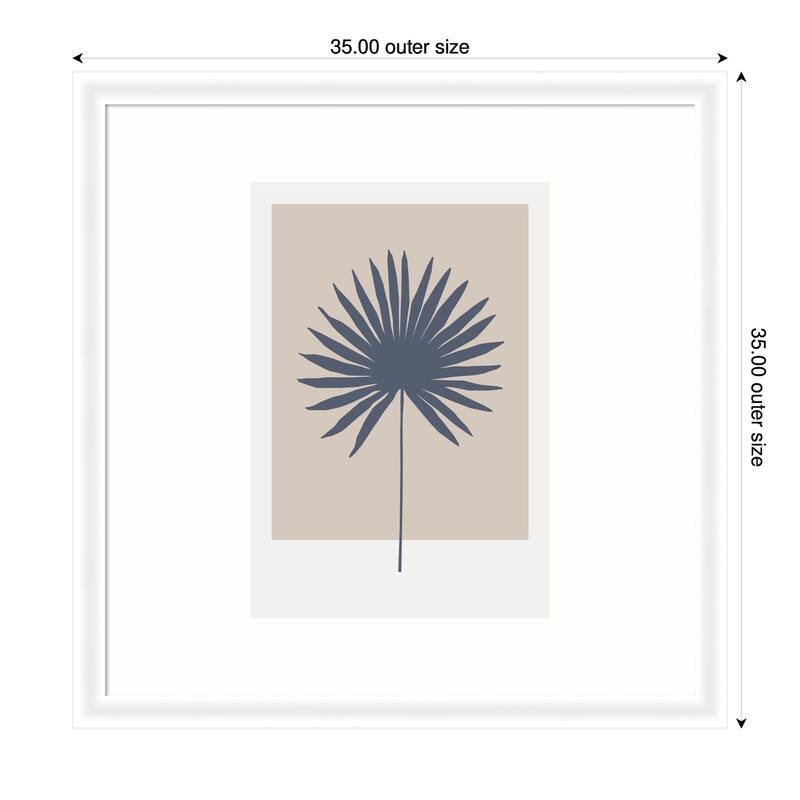 Kate and Laurel Muted Tan and Blue Colorblock Botanical Palm by The Creative Bunch Studio Framed Wall Art Print