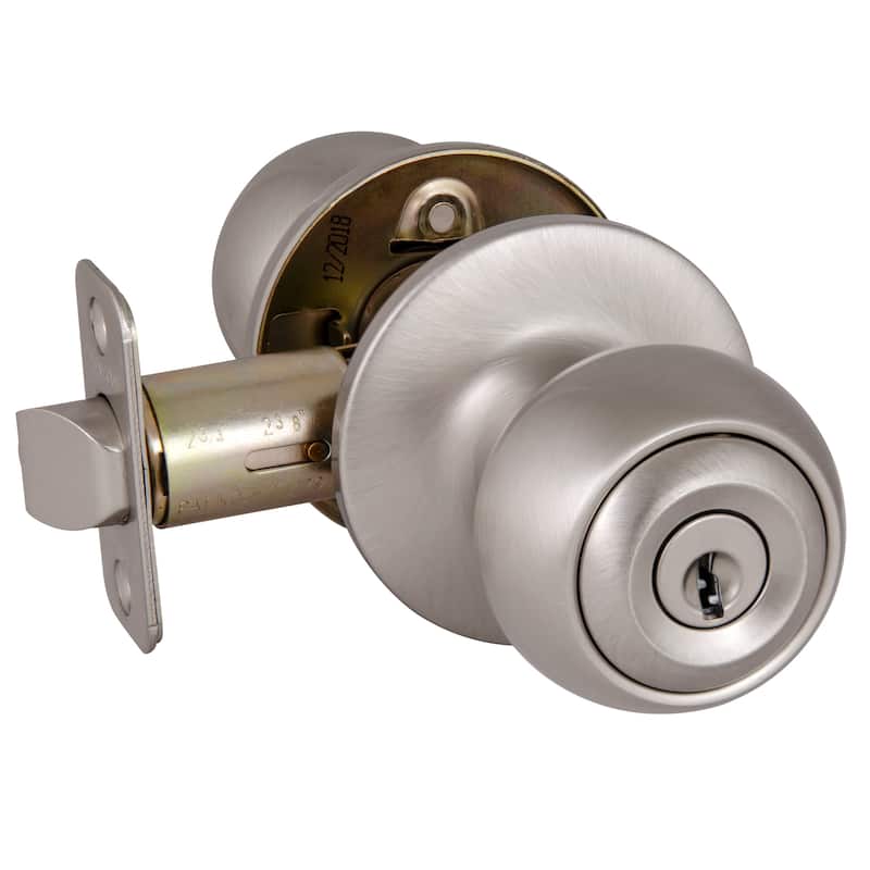 Design House Ball Keyed Entry Door Knob Satin Nickel