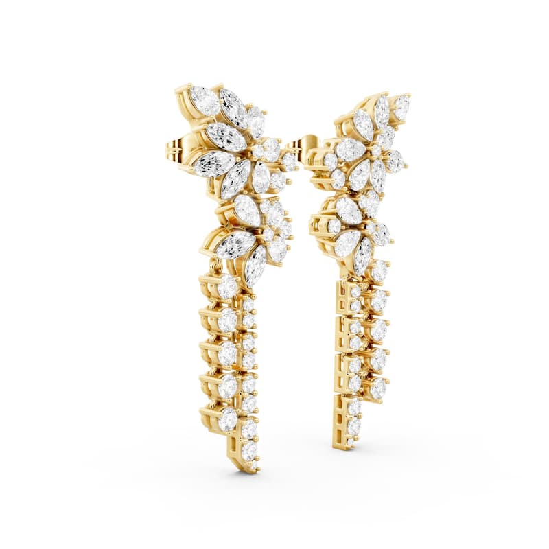 Auriya 14k Gold 4 1/5ctw Lab Grown Diamond Dangle Earrings (E-F VS)