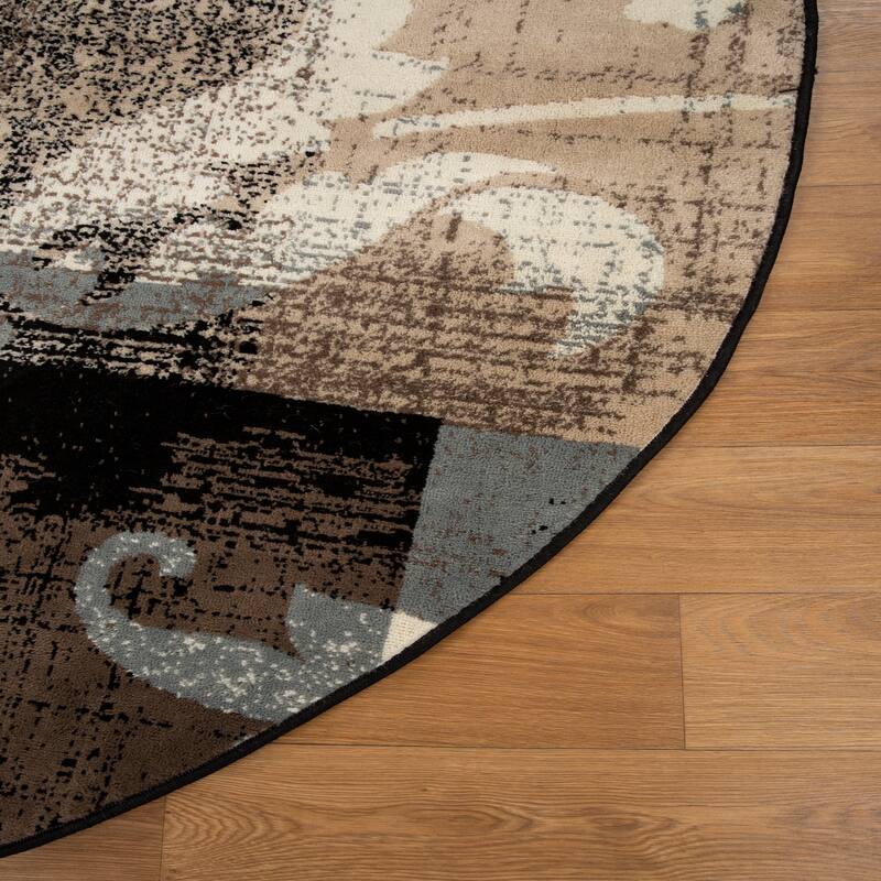 Contemporary Floral Patchwork Indoor Area Rug or Runner by Superior