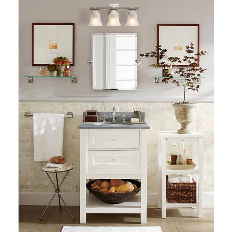 3-Light Dimmable Brushed Nickel Vanity Light Fixture