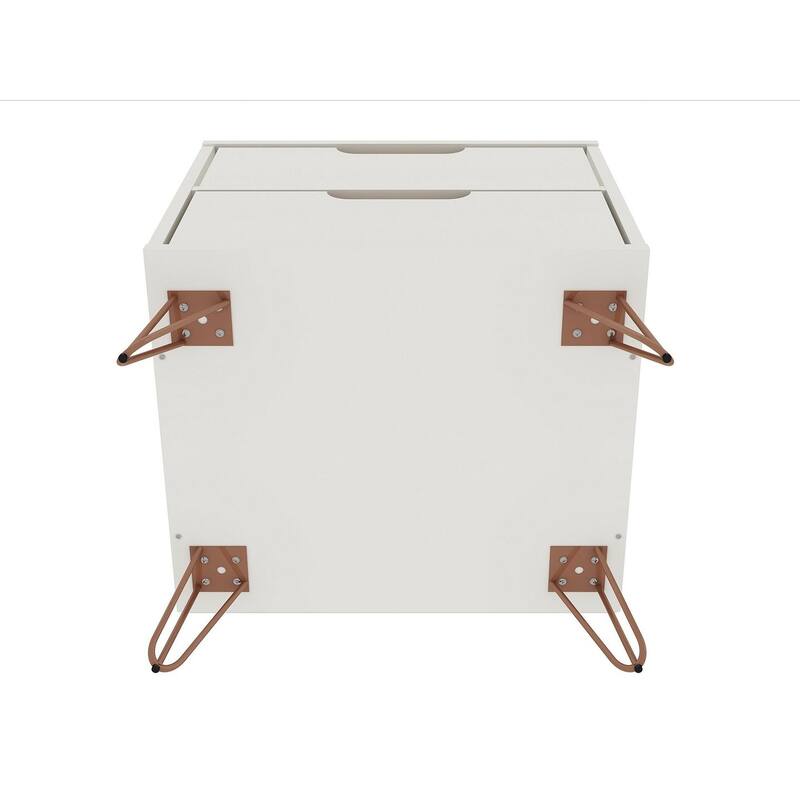 Manhattan Comfort Rockefeller 2-Drawer Nightstand (Set of 2)