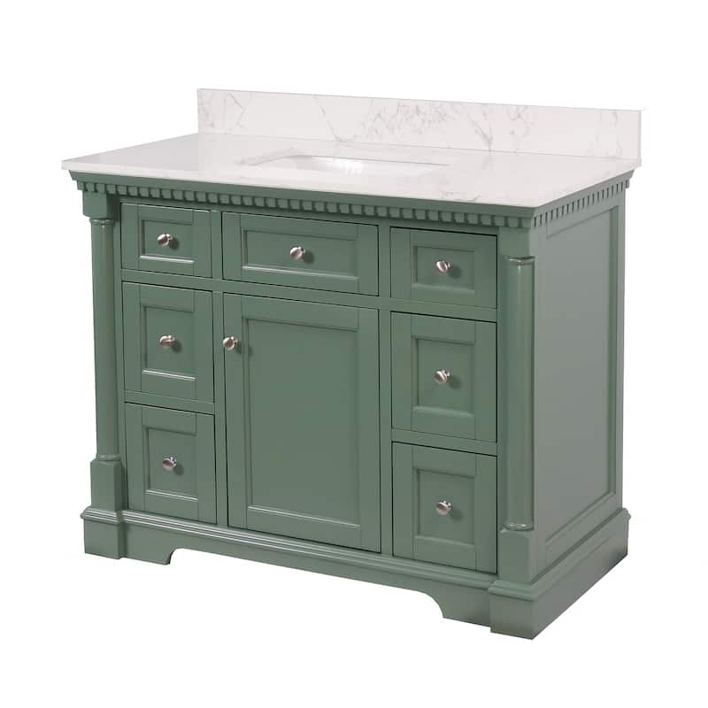 KitchenBathCollection Sydney 42" Bathroom Vanity with Engineered Marble Top