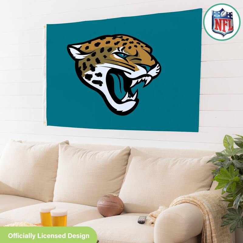 Jacksonville Jaguars Single Sided Flag w/ 2 Grommets, 3'x5'