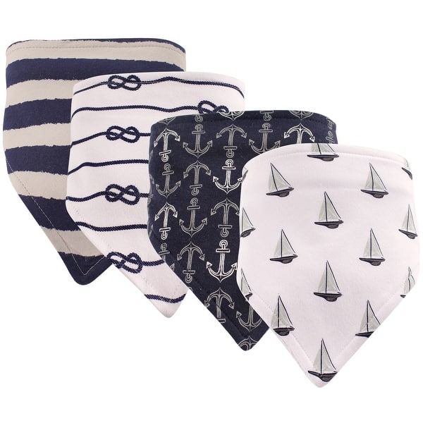 slide 1 of 1, Hudson Baby Infant Boy Cotton Bandana Bibs 4pk, Sailboat, One Size - Sailboat - One Size One Size - Sailboat