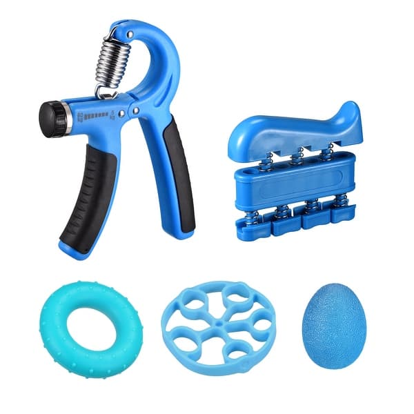 Hand Grip Strengthener Kit Forearms Finger Exerciser Trainer Blue