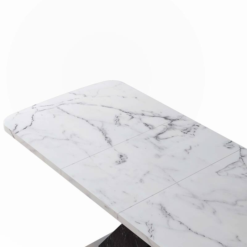Modern Square Dining Table with Metal Base