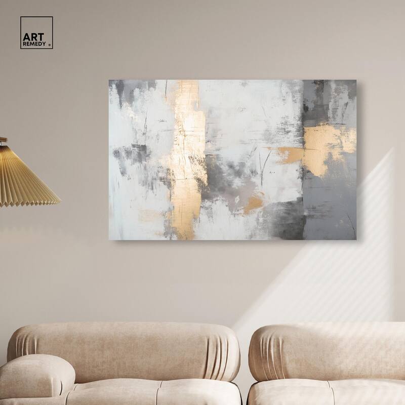Gilded Gray III Canvas by Art Remedy, Gallery Wrapped