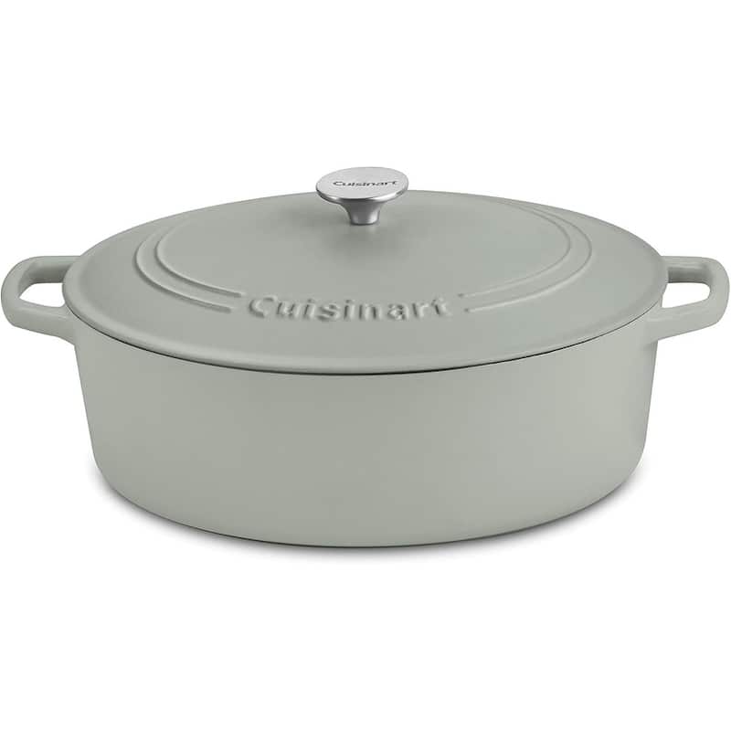 Cuisinart Chef's Classic 7-Quart, Enameled Cast Iron Oval Covered Casserole - Sage