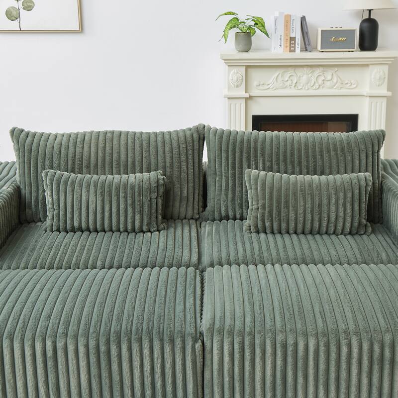 Oversized 87" Modular Sectional Lounge Chaise with 2 Ottoman