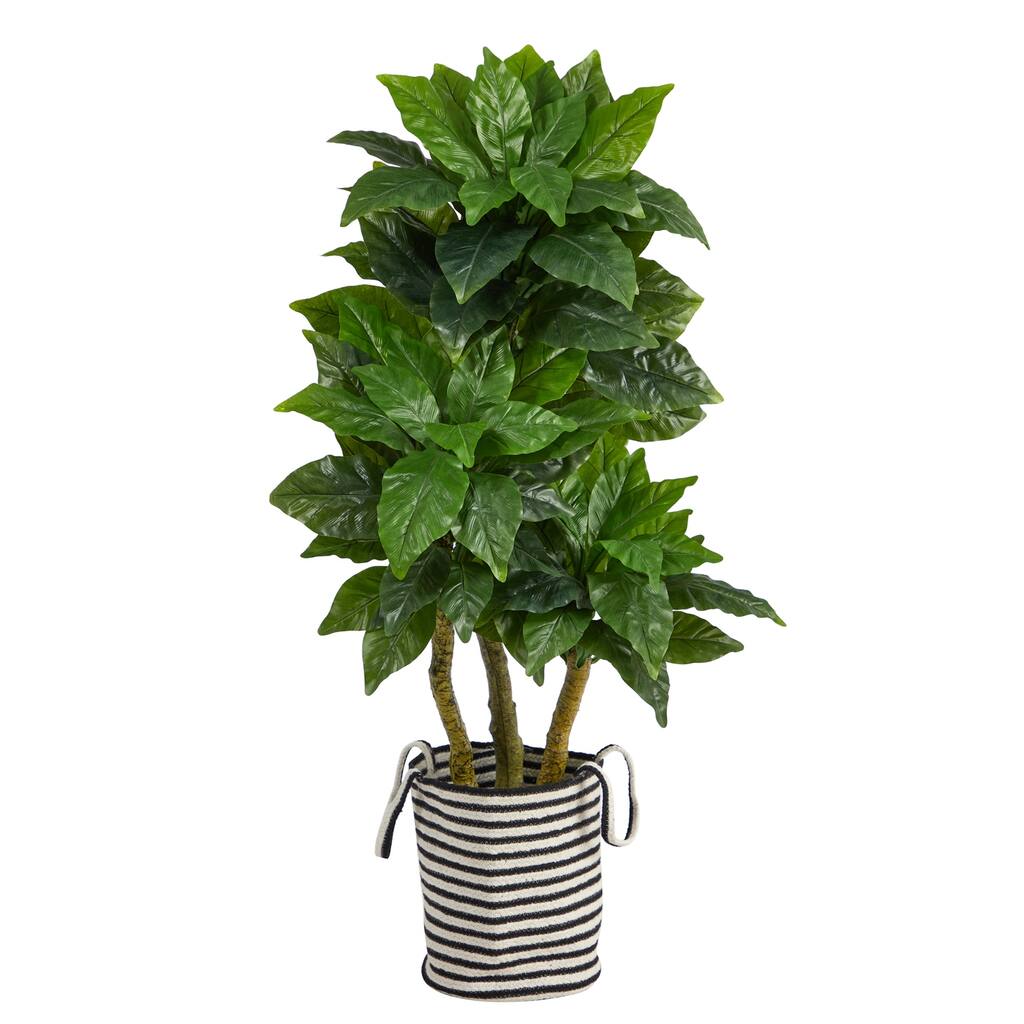 Artificial Bird Nest Tree 5ft Indoor Outdoor Decor - Jute Cotton Planter - Faux Fern Tree - Home Garden Accent
