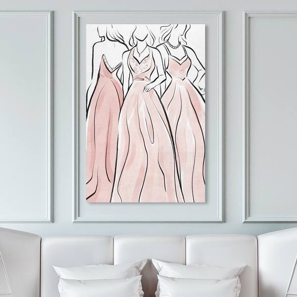 Oliver Gal 'Dresses For All' Fashion and Glam Wall Art Canvas Print Dress -  White, Pink - Bed Bath & Beyond - 32376860