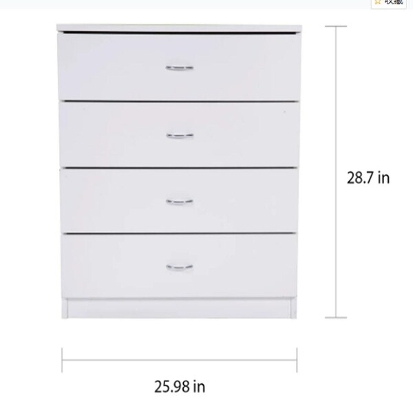 Modern 4-drawer Wood Storage Chest Nightstand