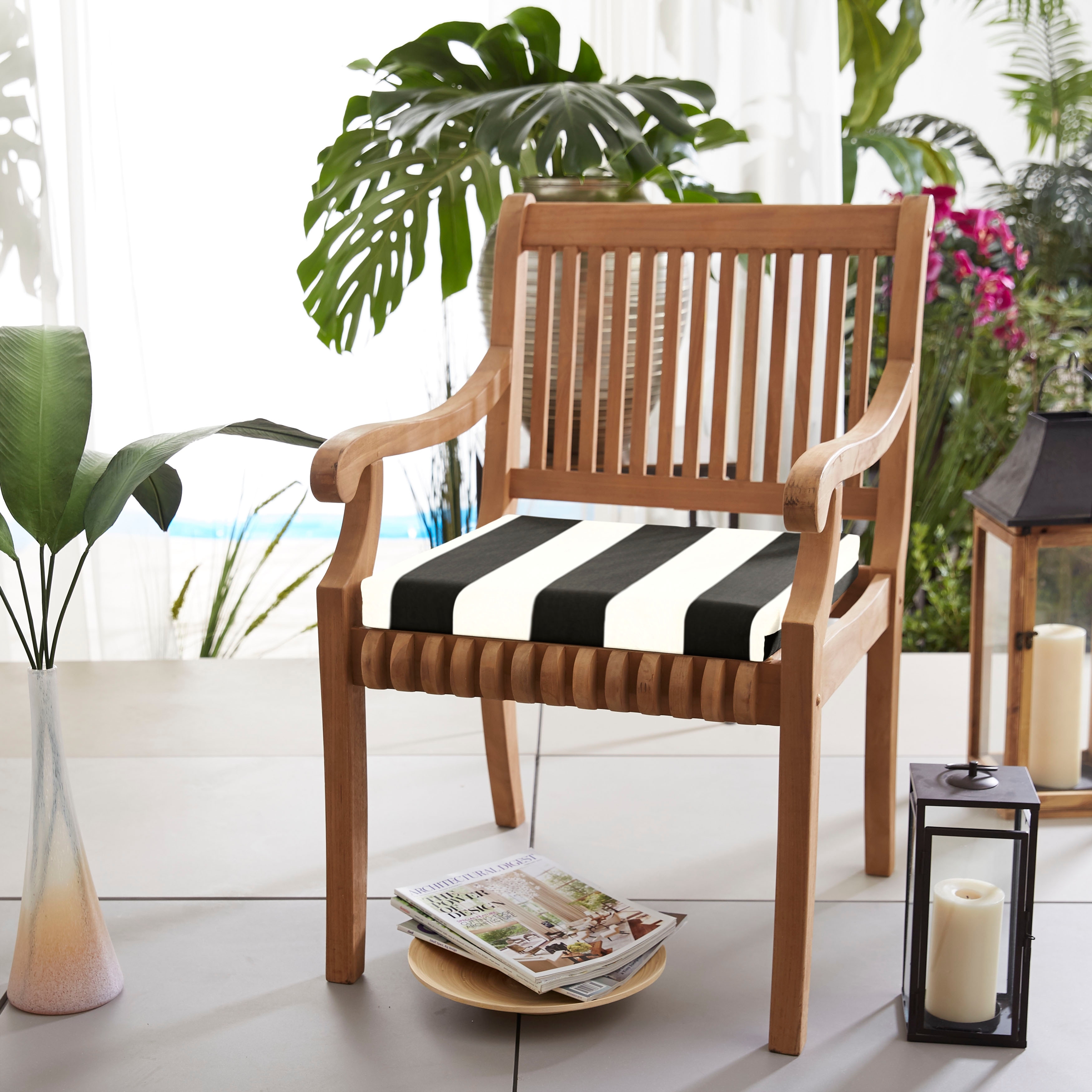Black and cheap white sunbrella cushions