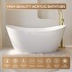 preview thumbnail 23 of 26, Freestanding Soaking Bathtub,100% Pure Virgin Acrylic with Drain And Groove Overflow,Glossy White