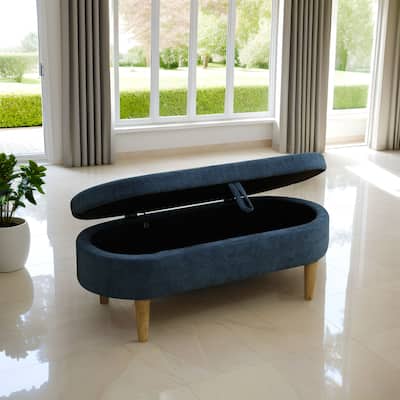 Blue Fur Cloth living room Ottoman