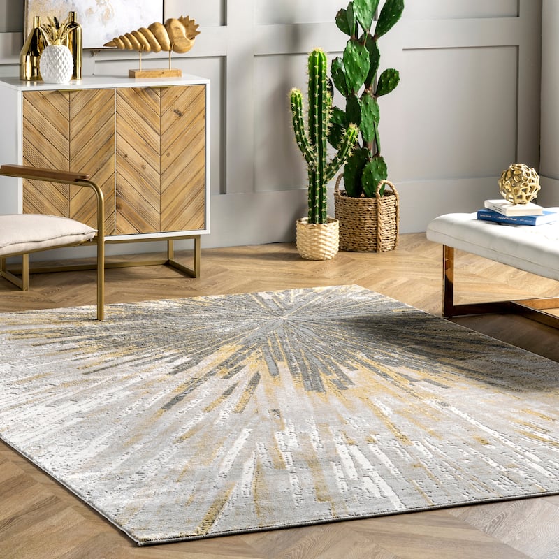 Nuloom Amaya Abstract Area Rug - 5' x 8' - Gold