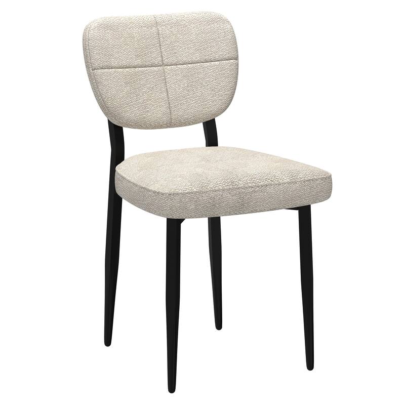 Modern Fabric and Metal Dining Chair, Set of 4 - Beige