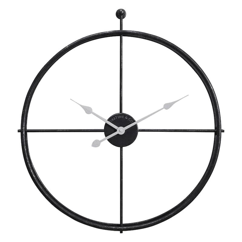 FirsTime & Co. Black Alwan Industrial Clock