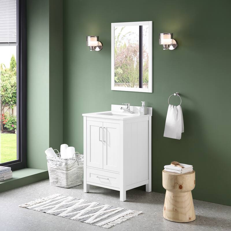 Ove Decors Kansas 24" Bathroom Vanity Top and Backslplash, White
