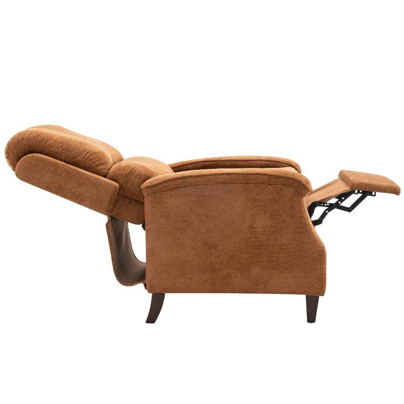 Push-Back Upholstered Recliner with Thickened Seat Cushion Backrest