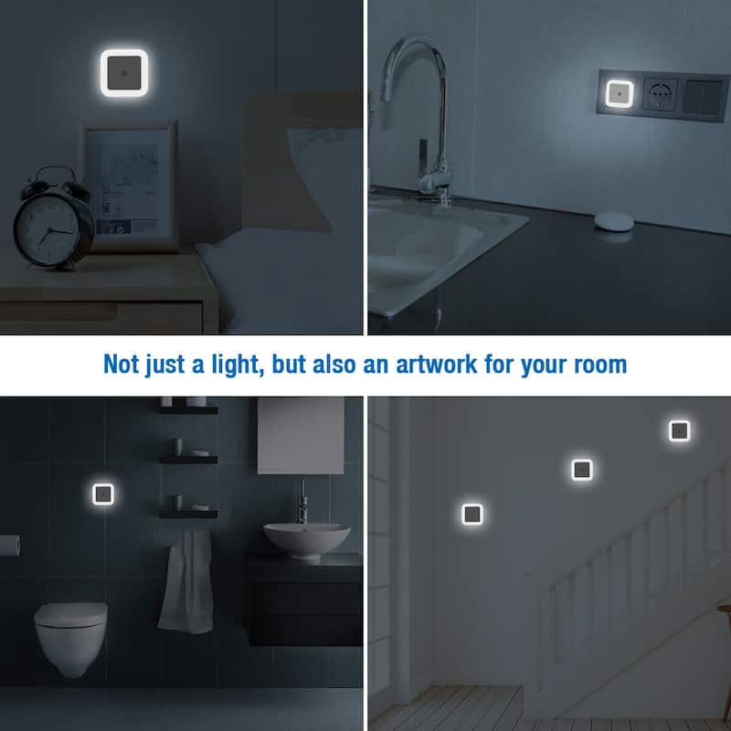 Led Light Sensor Plugin Wall Night Light Bedroom Corridor 6 Pcs On