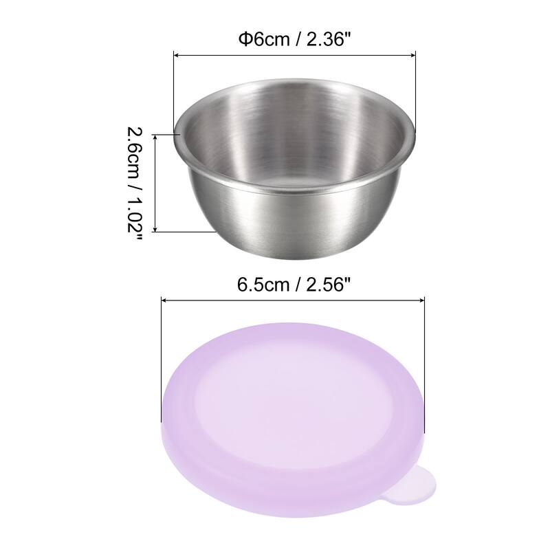 5pcs Salad Dressing Container 1.7oz Small Condiment Containers w lids - Purple