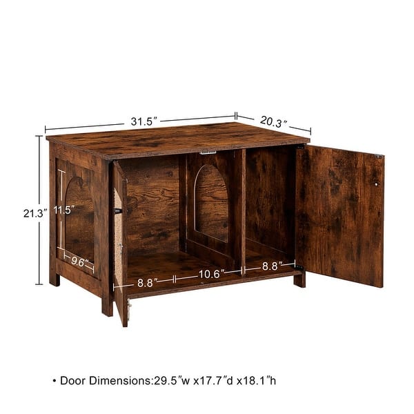 Rustic Litter Box Enclosure, Hidden Cat Litter Box with Removable