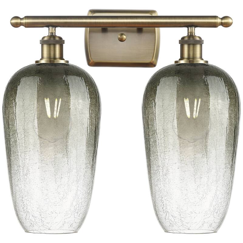 Innovations Lighting Endless Possibilities Ballston - Brookhaven Flute - 2 Light 17" Bath Vanity Light - Antique Brass/Slate