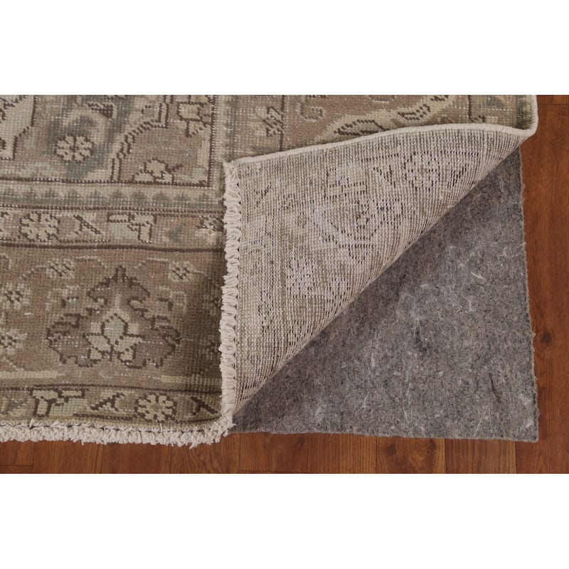 Distressed Tabriz Persian Vintage Rug Hand-Knotted Wool Carpet - 6'4"x 9'4"