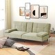 preview thumbnail 1 of 5, Futon Sofa Bed Modern Linen Fabric Convertible Folding Lounge Couch Daybed for Living Room with 2 Cup Holders