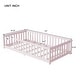 preview thumbnail 20 of 84, Montessori Twin Size Toddler Floor Bed with Fence without Door, Open-row Design Wood Frame Platform Bed with Safety Guardrails