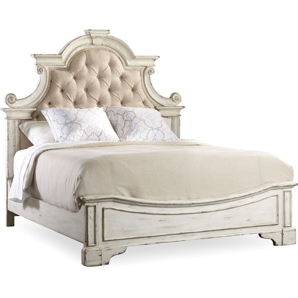 Hooker Furniture 5403-90866 King Hardwood Panel Bed Frame from the Sanctuary Collection - Vintage Chalked White
