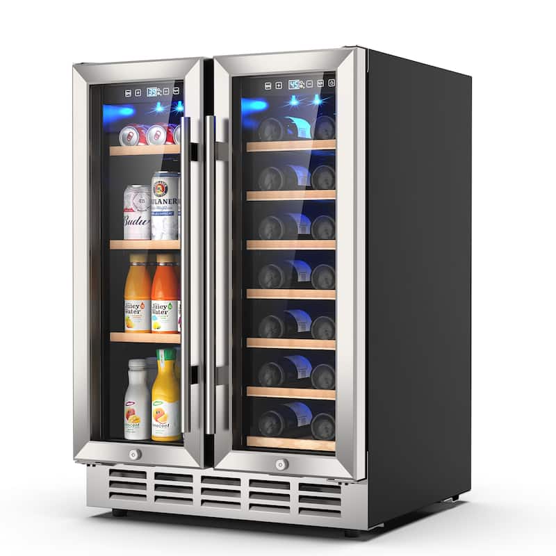 24 Inch Beverage Refrigerator, Built-in/Freestanding Wine Beverage Cooler, Under Counter Beer Fridge