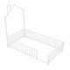 preview thumbnail 11 of 10, White Sturdy Metal Frame Twin Size House Floor Bed with Guardrail, No Included Slats