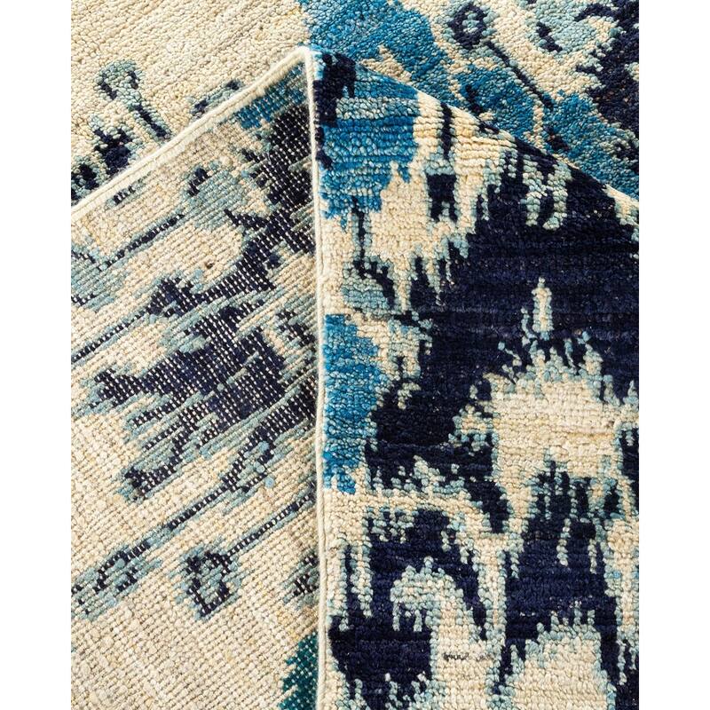 Overton Handknotted Wool Vintage Inspired Contemporary Modern Ivory Area Rug - 15' 2" x 11' 9"