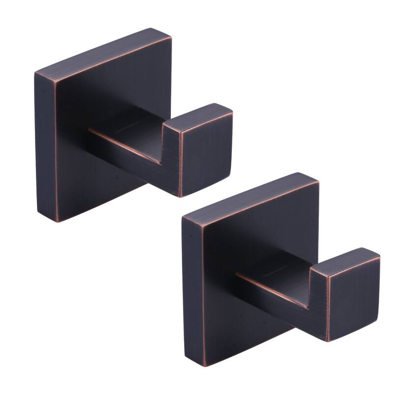 WOWOW J-Hook Wall Mount Robe/Towel Hook 2PCS - Oil Rubbed Bronze