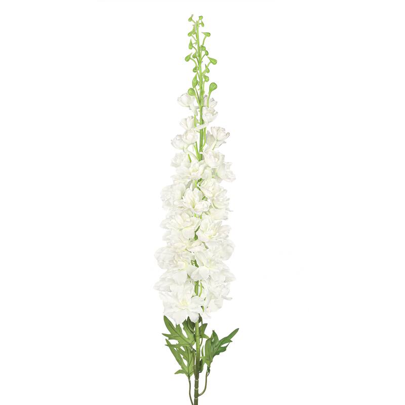 Set of 3 Cream White Artificial Delphinium Flower Stem Spray 49in - 49" L x 5" W x 5" DP