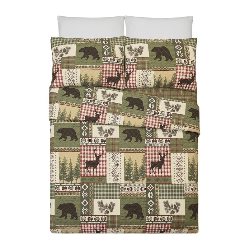 Modern Heirloom Dorset Lodge Patchwork Printed Quilt Set