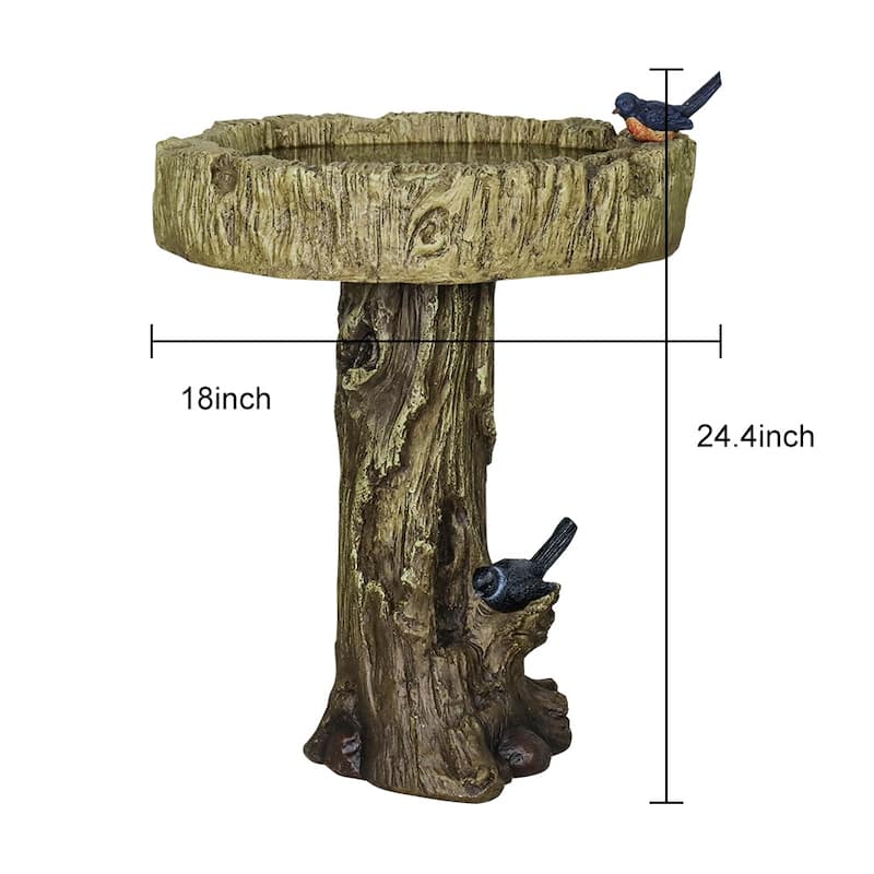 Outdoor Garden Bird Bath 24.4 Inch High Weather Resistant Birdbath