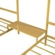 preview thumbnail 6 of 8, Metal Double Twin Triangular House Beds with Built-in Table, Stylish Double Twin Bed Frames for Kids, No Box Spring Needed, Gold